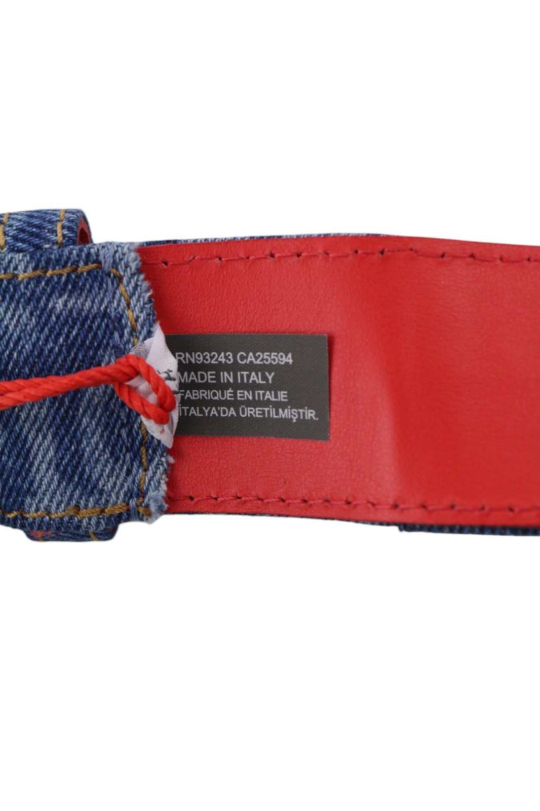 DIESEL B-Monogram Men Belt 105 cm Blue Leather Denim Patterned Casual RRP€150