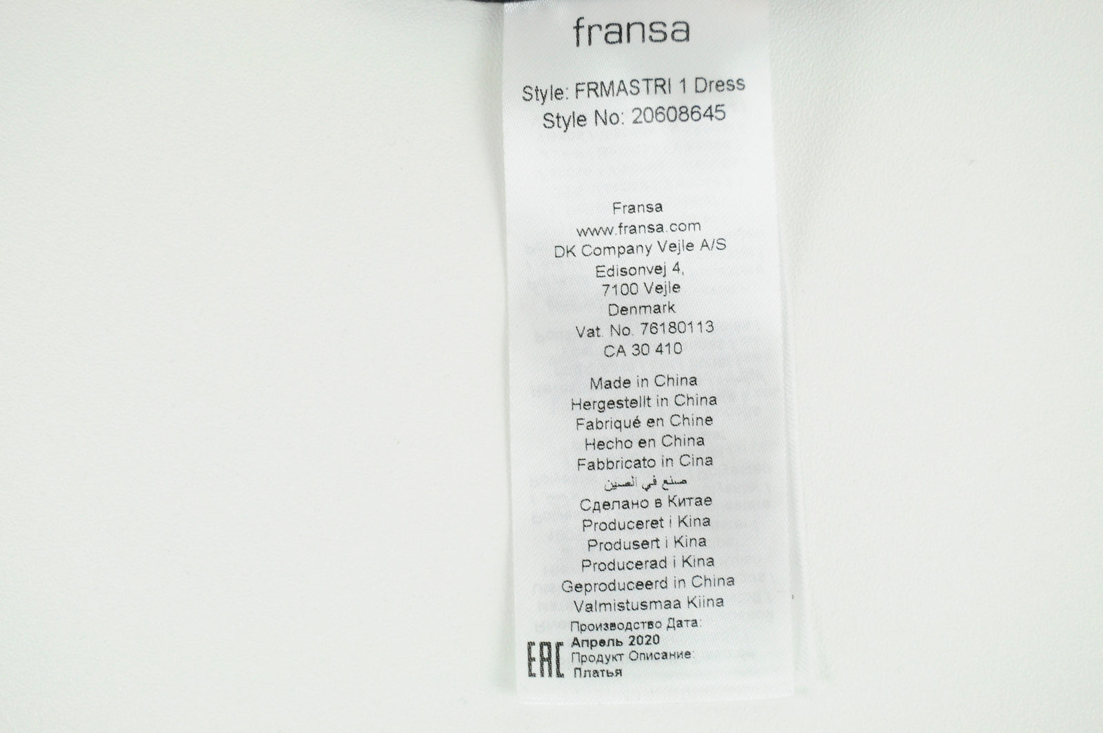 FRANSA Women Dress S Black Round Neck Long Sleeved Pleated Mid-Length Lined