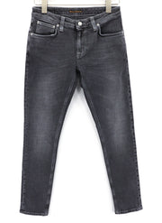 NUDIE JEANS Skinny Lin Men Jeans W29/L30 Tight Fit Washed Cotton Stretch Grey