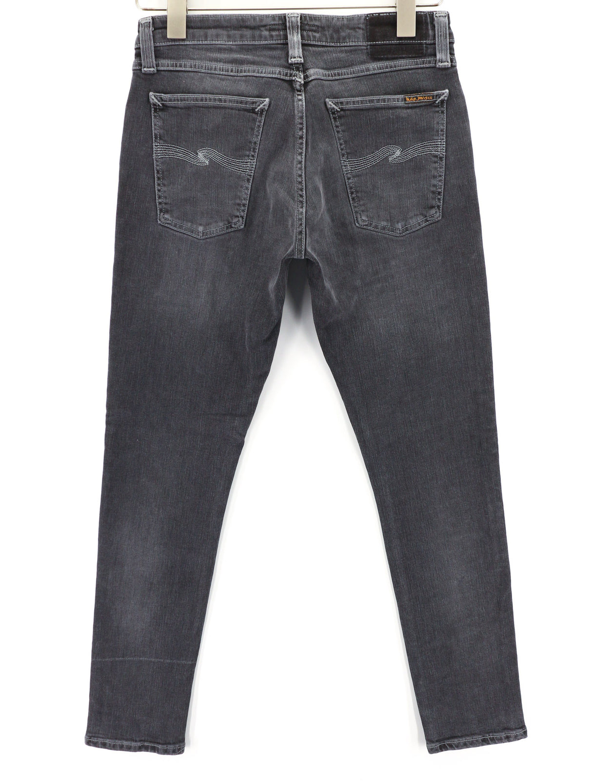 NUDIE JEANS Skinny Lin Men Jeans W29/L30 Tight Fit Washed Cotton Stretch Grey