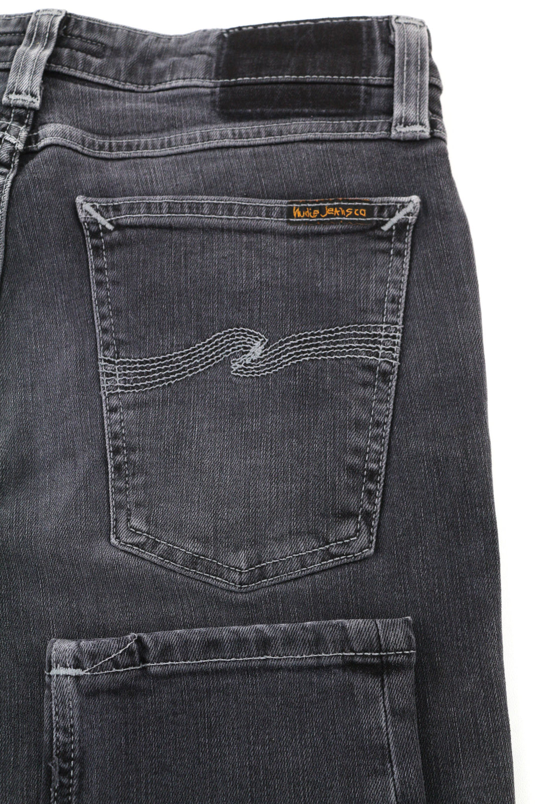 NUDIE JEANS Skinny Lin Men Jeans W29/L30 Tight Fit Washed Cotton Stretch Grey