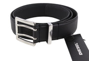 DIESEL B-Rock Men Belt 90 cm Black 100% Leather Eyelet Detail RRP€80