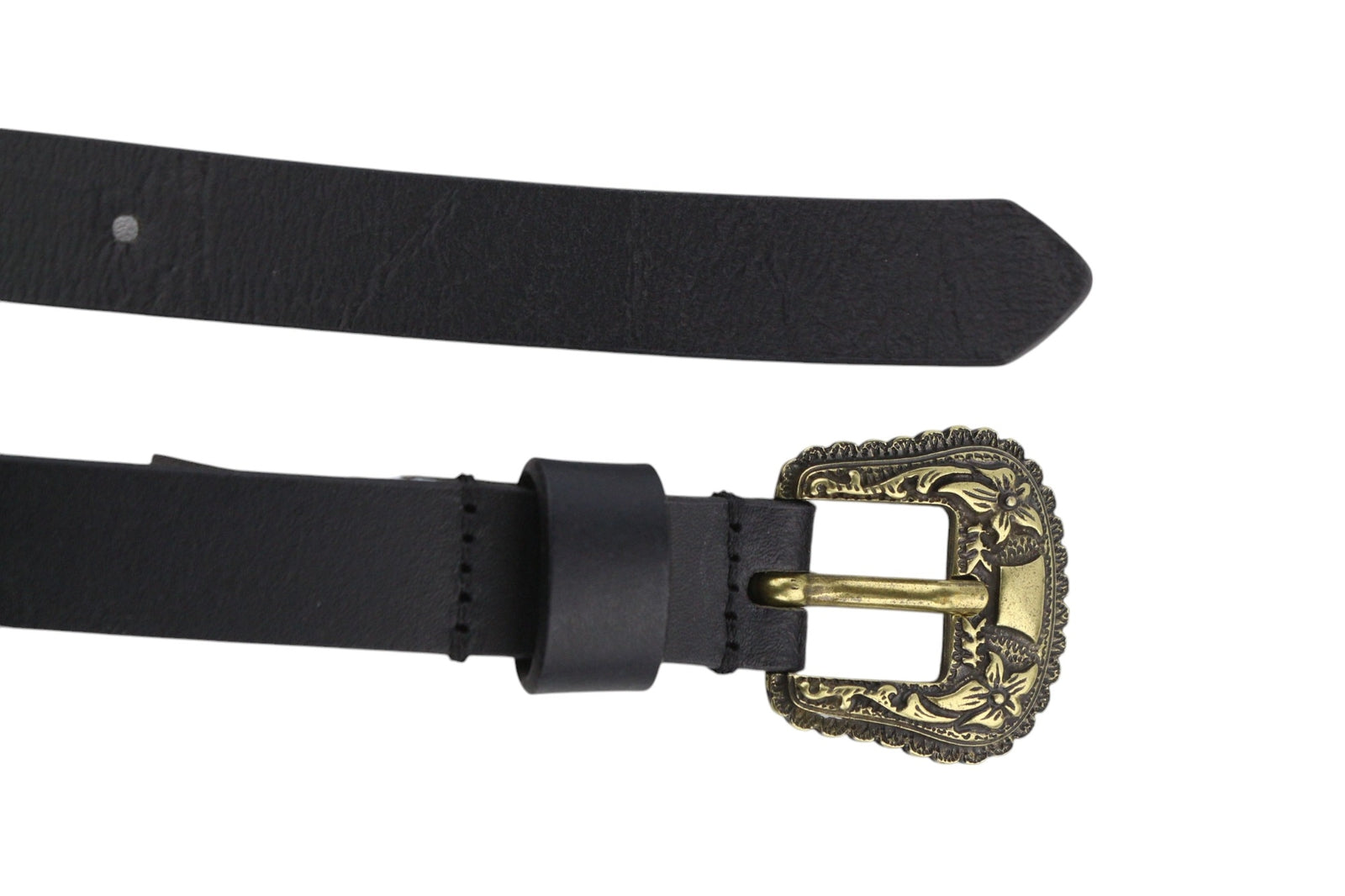 DIESEL B-Texy Women Belt 85 cm Black 100% Leather Metal Buckled Thin