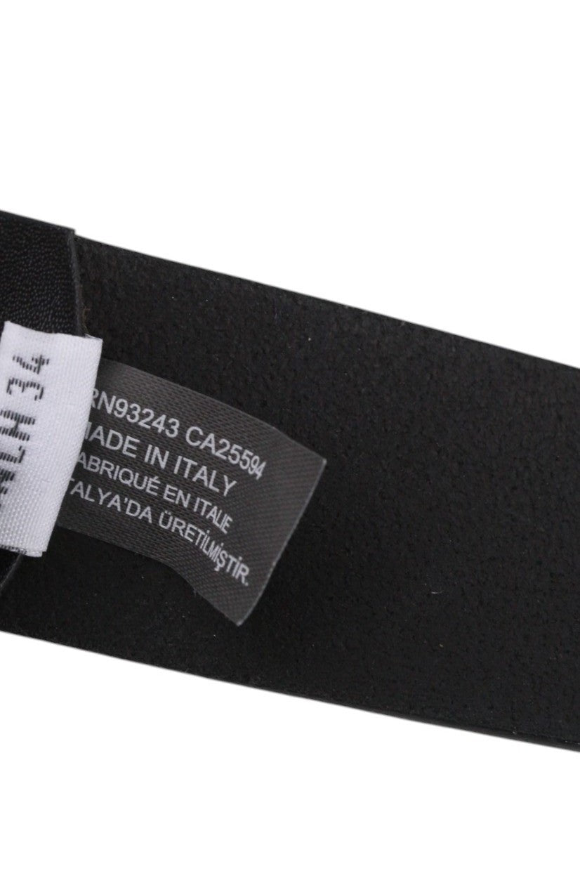 DIESEL B-Burny Women Belt 85 cm Black 100% Leather Detailed Metal RRP180