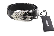 DIESEL B-Burny Women Belt 90 cm Black Genuine Leather Detailed RRP€180