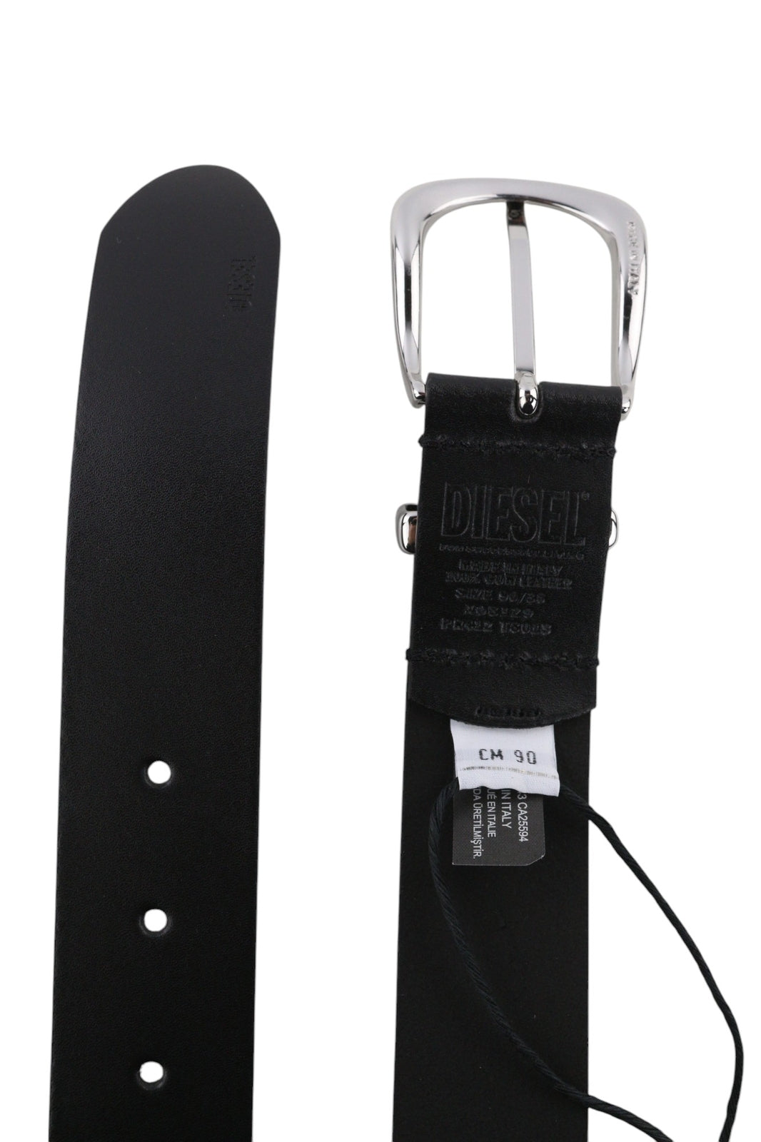 DIESEL B-Burny Women Belt 90 cm Black Genuine Leather Detailed RRP€180