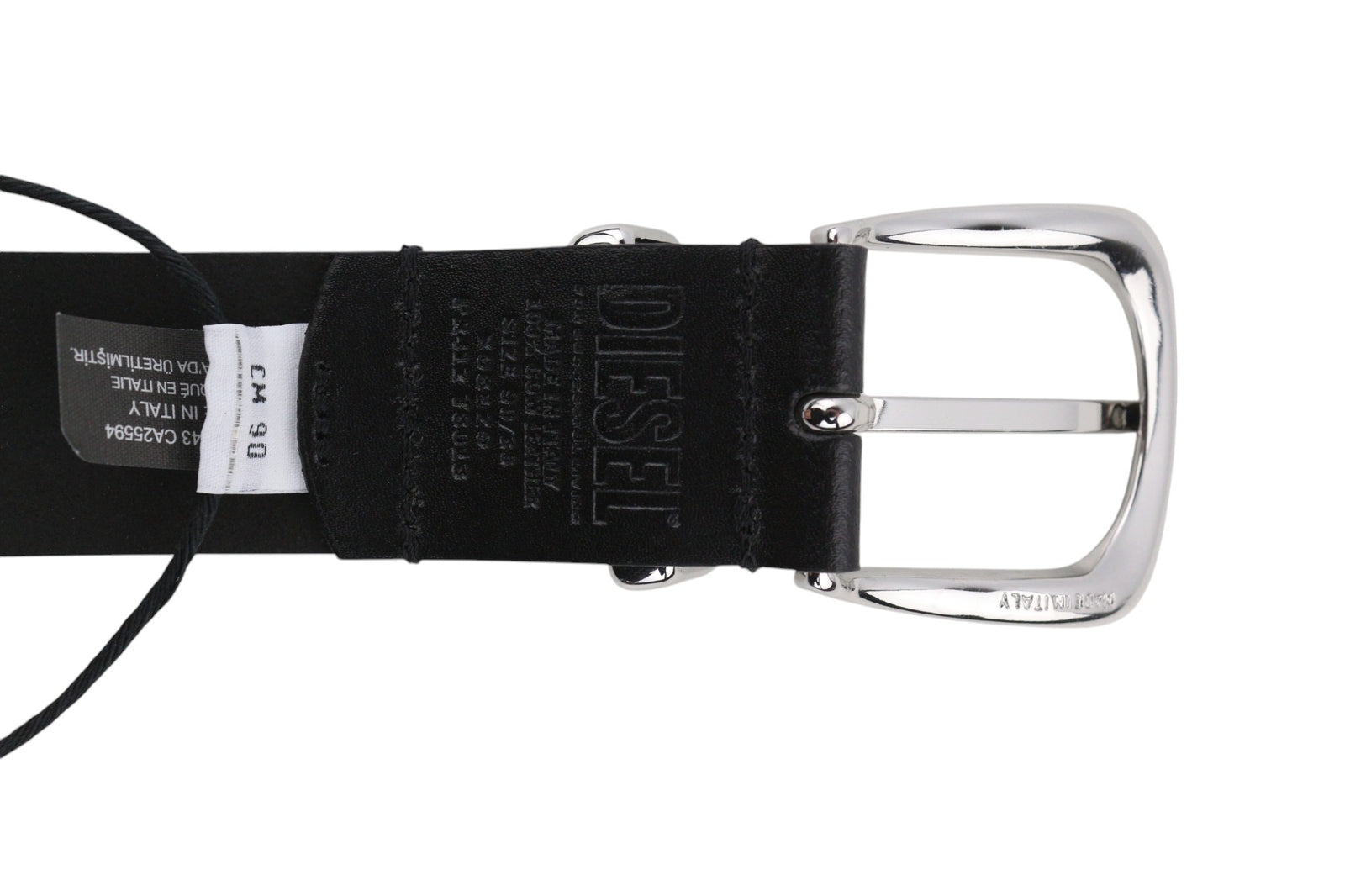 DIESEL B-Burny Women Belt 90 cm Black Genuine Leather Detailed RRP€180