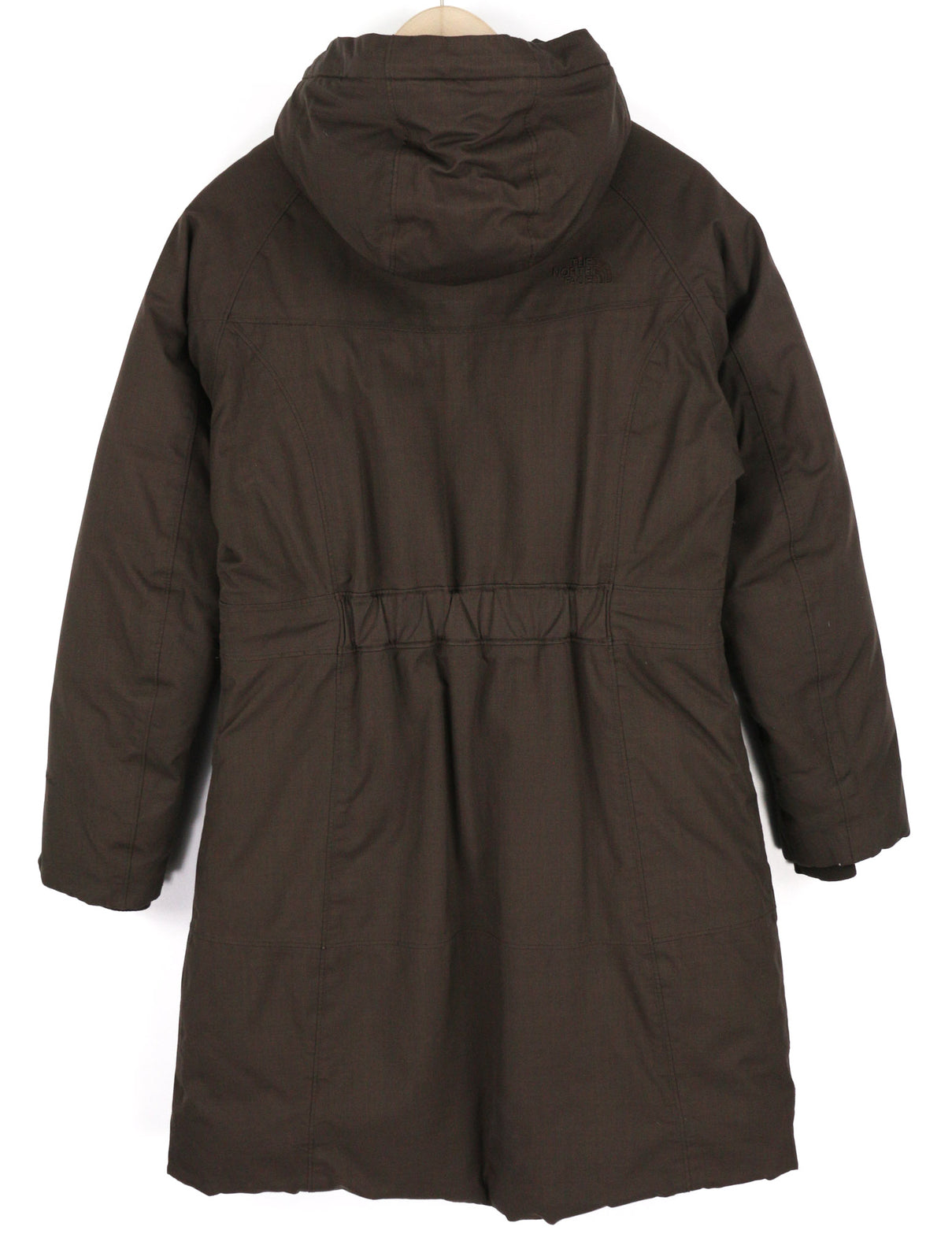 THE NORTH FACE Women Jacket S Brown Parka Goose Down Insulation Hooded Logo