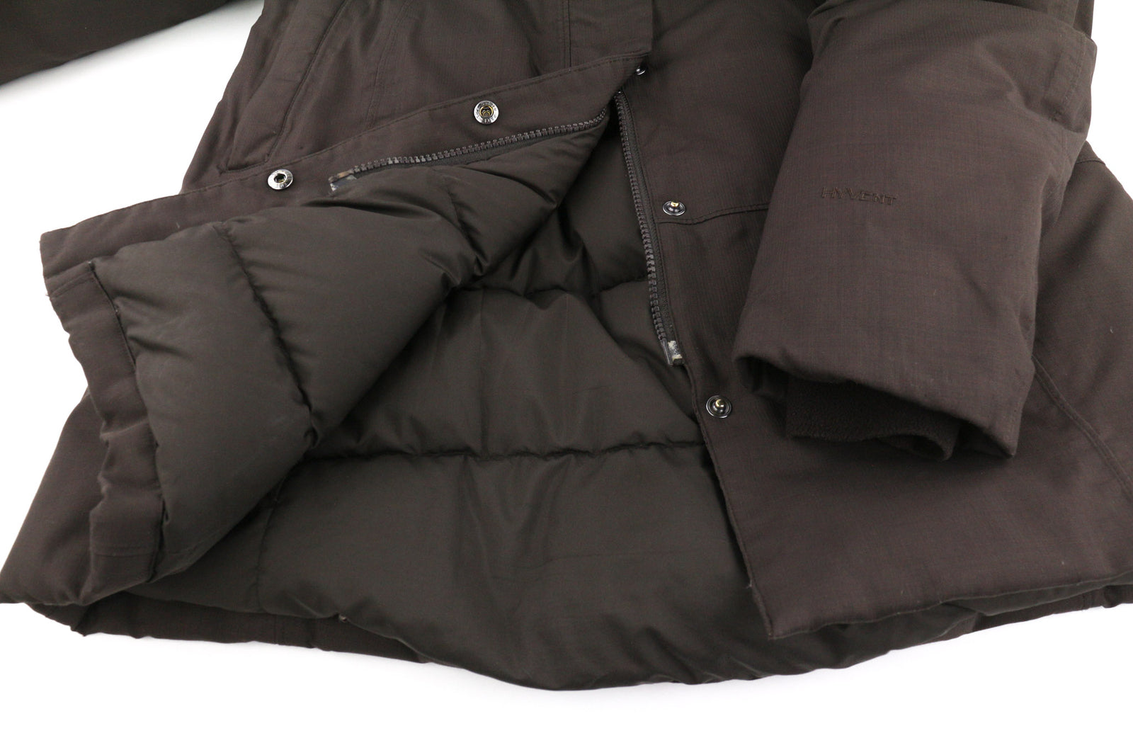 THE NORTH FACE Women Jacket S Brown Parka Goose Down Insulation Hooded Logo