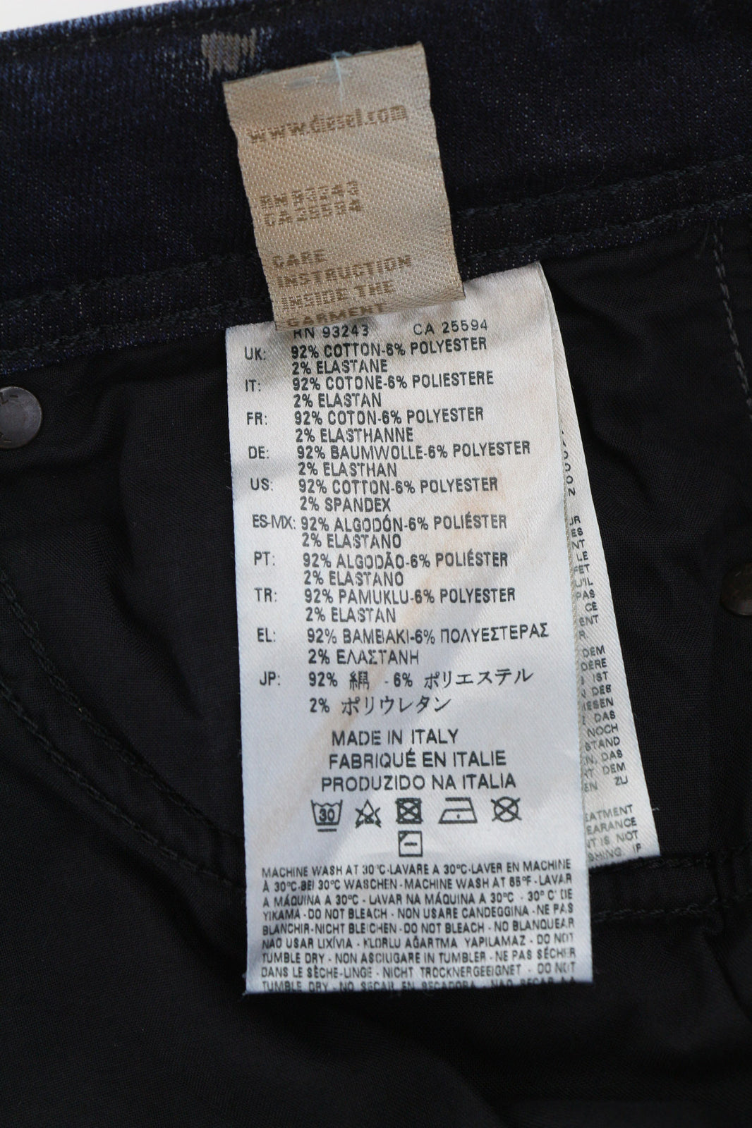 DIESEL D.N.A. Reen 0844T Women Jeans W26/L32  Regular Straight Stretch Distress