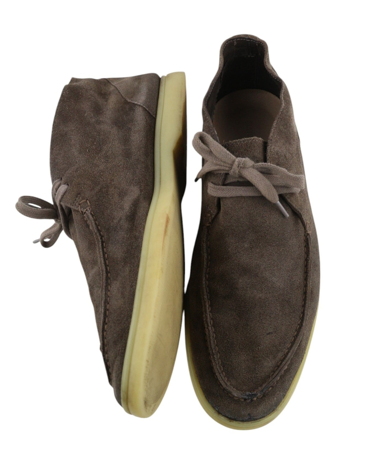 SUITSUPPLY Men Shoes EU43 Brown Leather Suede Casual Laced High-Top