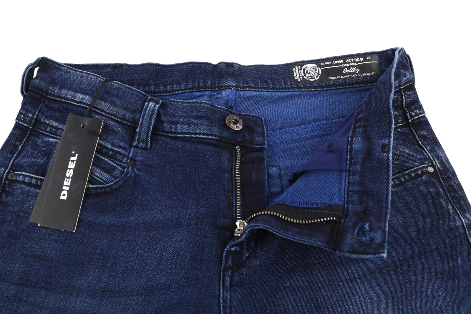 DIESEL Belthy 084BV Women Jeans W26/L32 Regular Slim Straight Low Waist Stretch