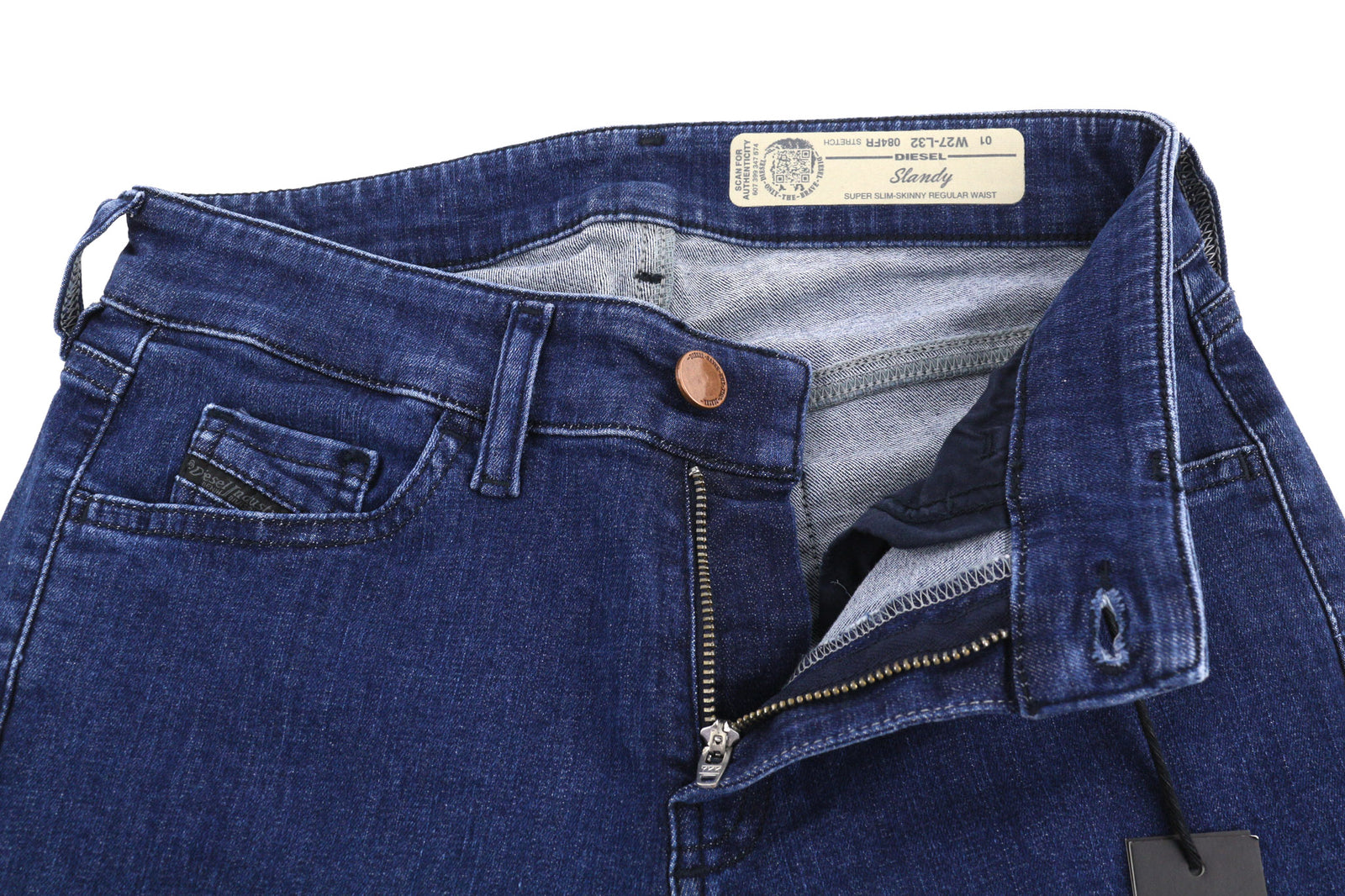 DIESEL Slandy 084FR Women Jeans W27/L32 Super Slim Skinny Regular Waist Stretch