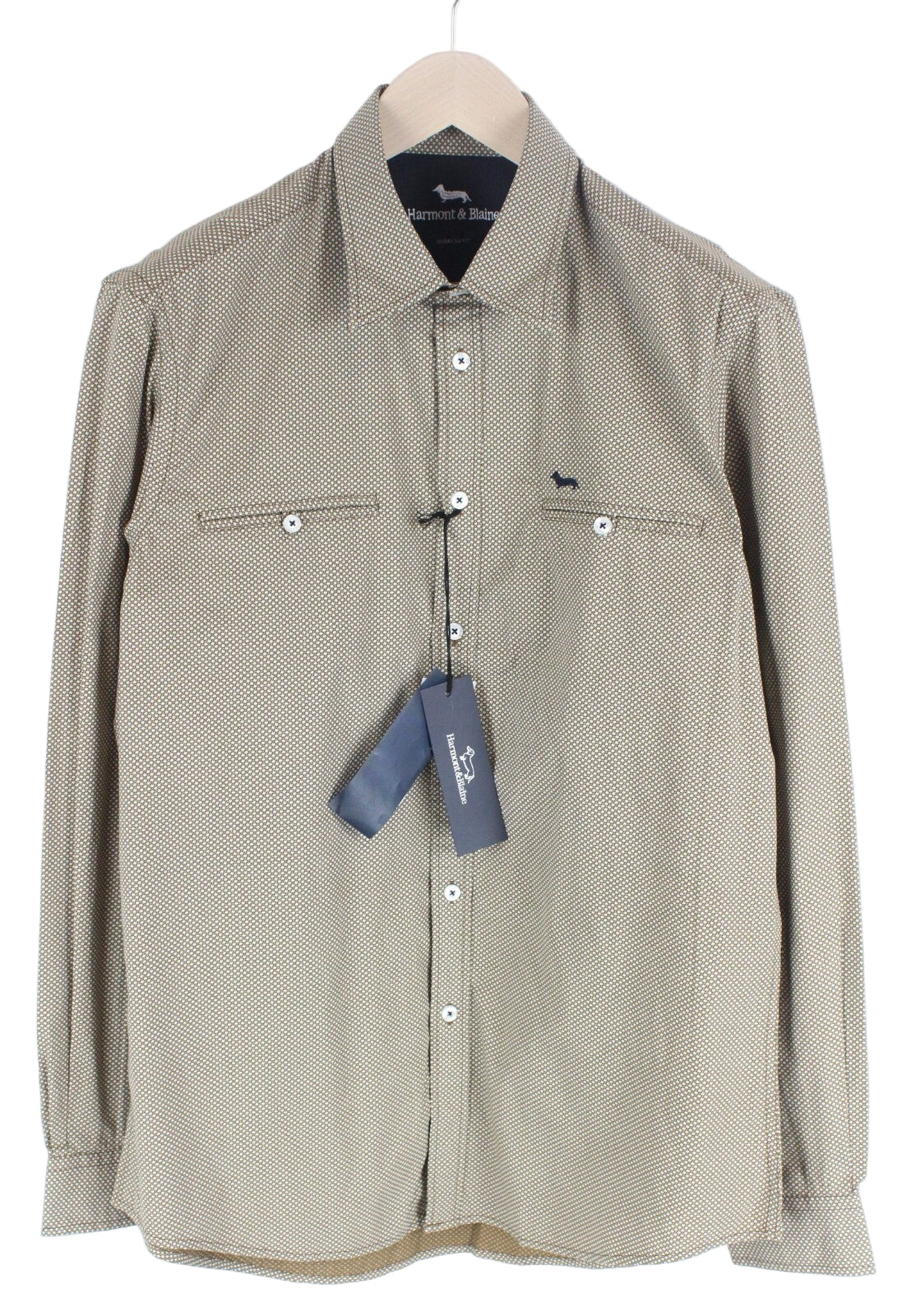 HARMONT & BLAINE Men Shirt 3XL Seamless Welt Pockets Floral Print Narrow Fit