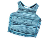 SWEATY BETTY Women's 2XS Printed Blue  Gym Stretch Sports Bra Summer