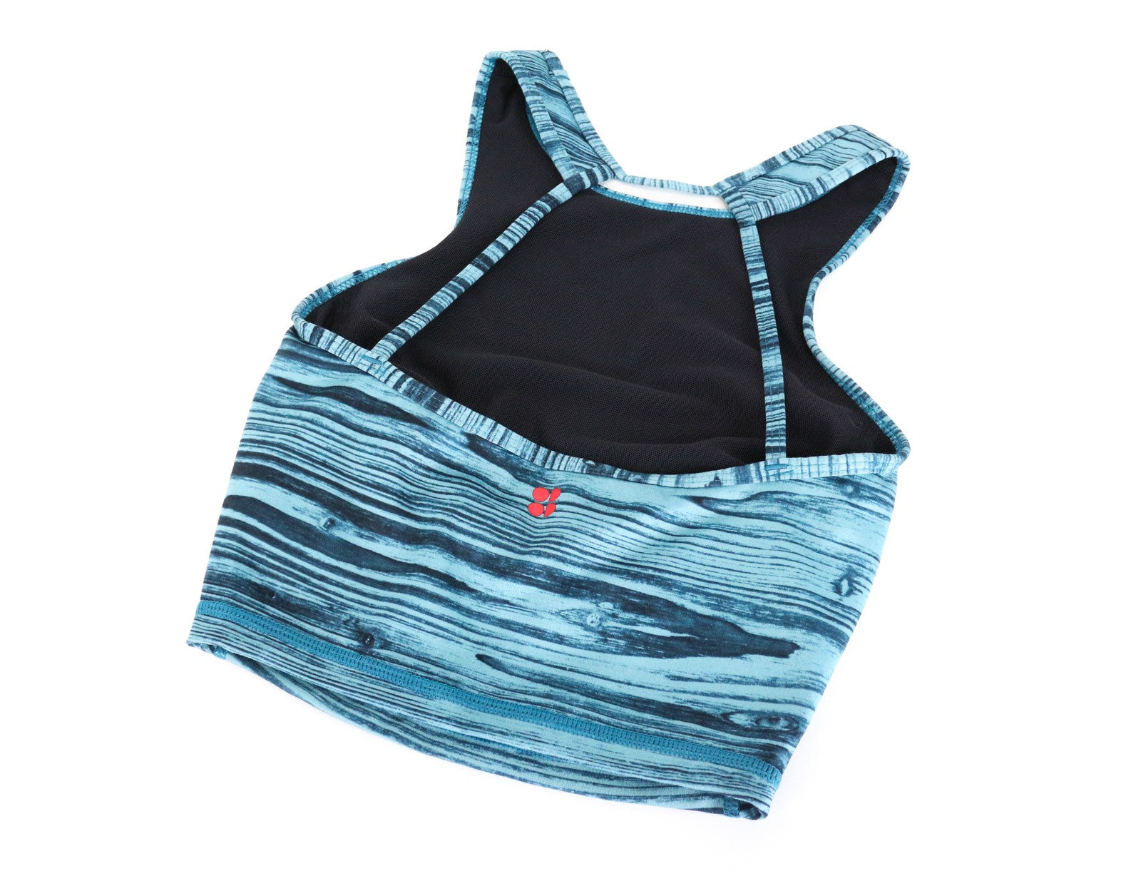 SWEATY BETTY Women's 2XS Printed Blue  Gym Stretch Sports Bra Summer