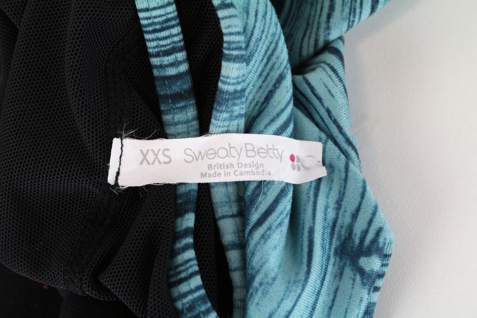 SWEATY BETTY Women's 2XS Printed Blue  Gym Stretch Sports Bra Summer