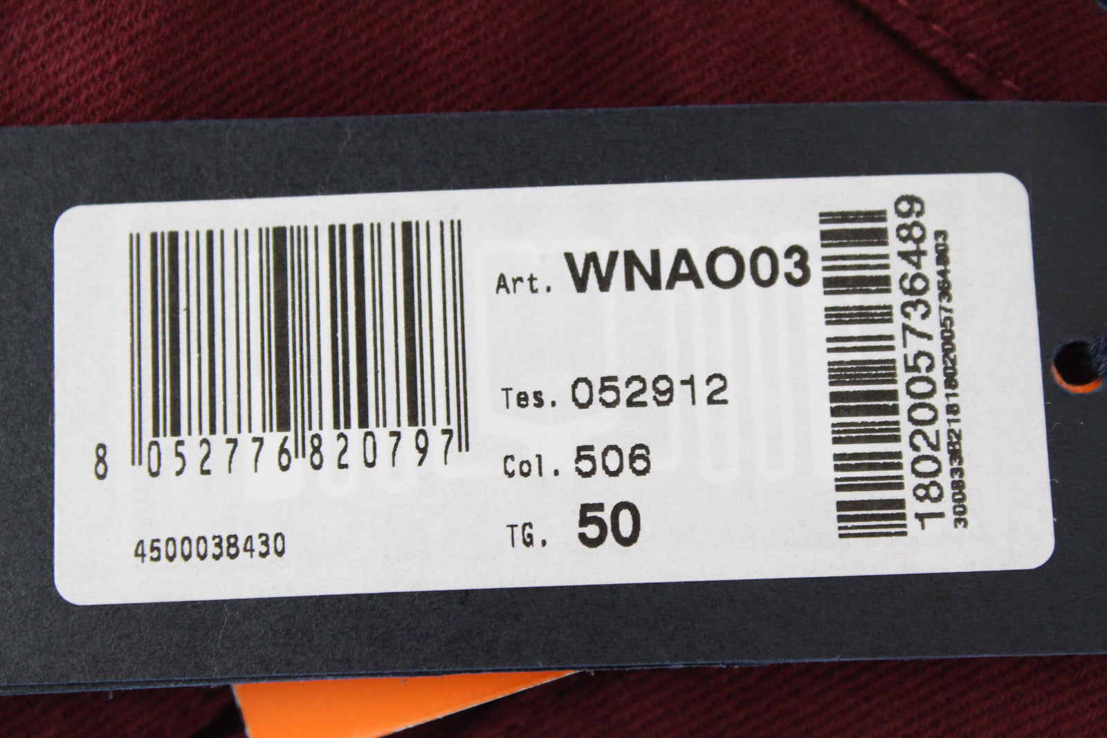 HARMONT & BLAINE Men Trousers 50 Burgundy Red Narrow Fit Stretch Twill Pocketed