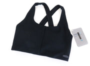 GYMSHARK XS Poise Sports Bra Black Stretch Sleeveless with Cross Straps