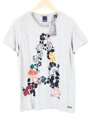 SCOTCH & SODA Ams Blauw Men's Grey Cotton Tee M Embroidered Short Sleeve