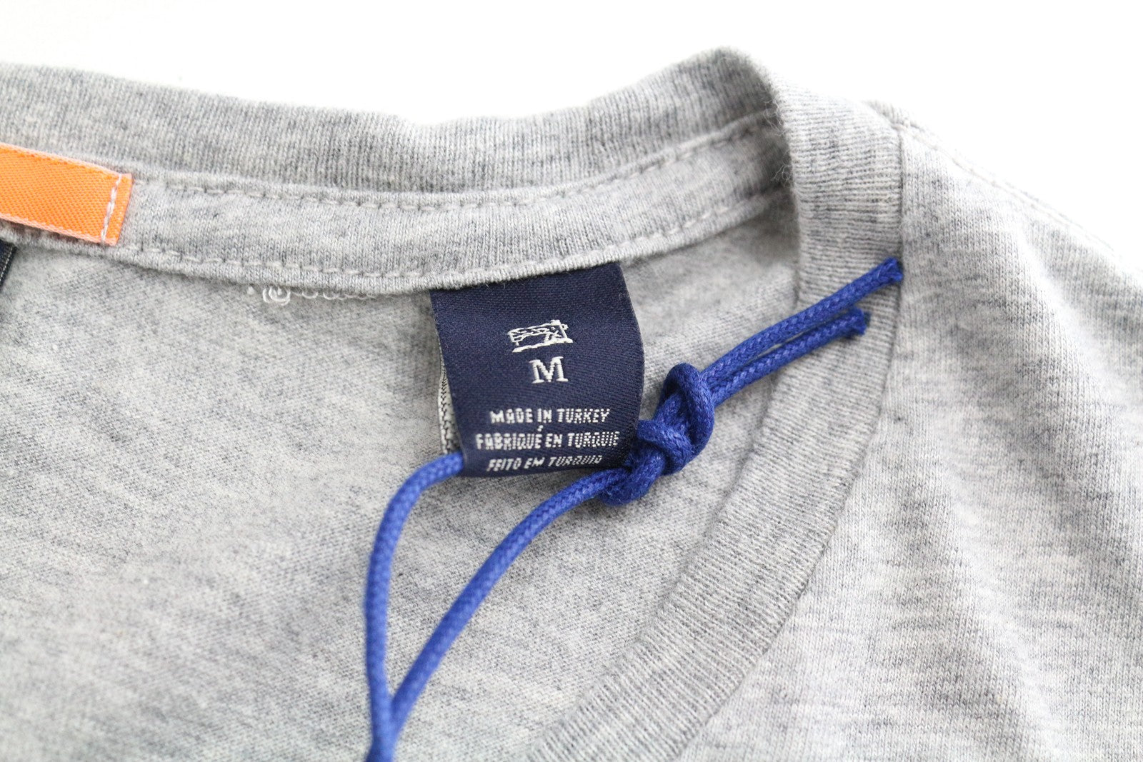 SCOTCH & SODA Ams Blauw Men's Grey Cotton Tee M Embroidered Short Sleeve