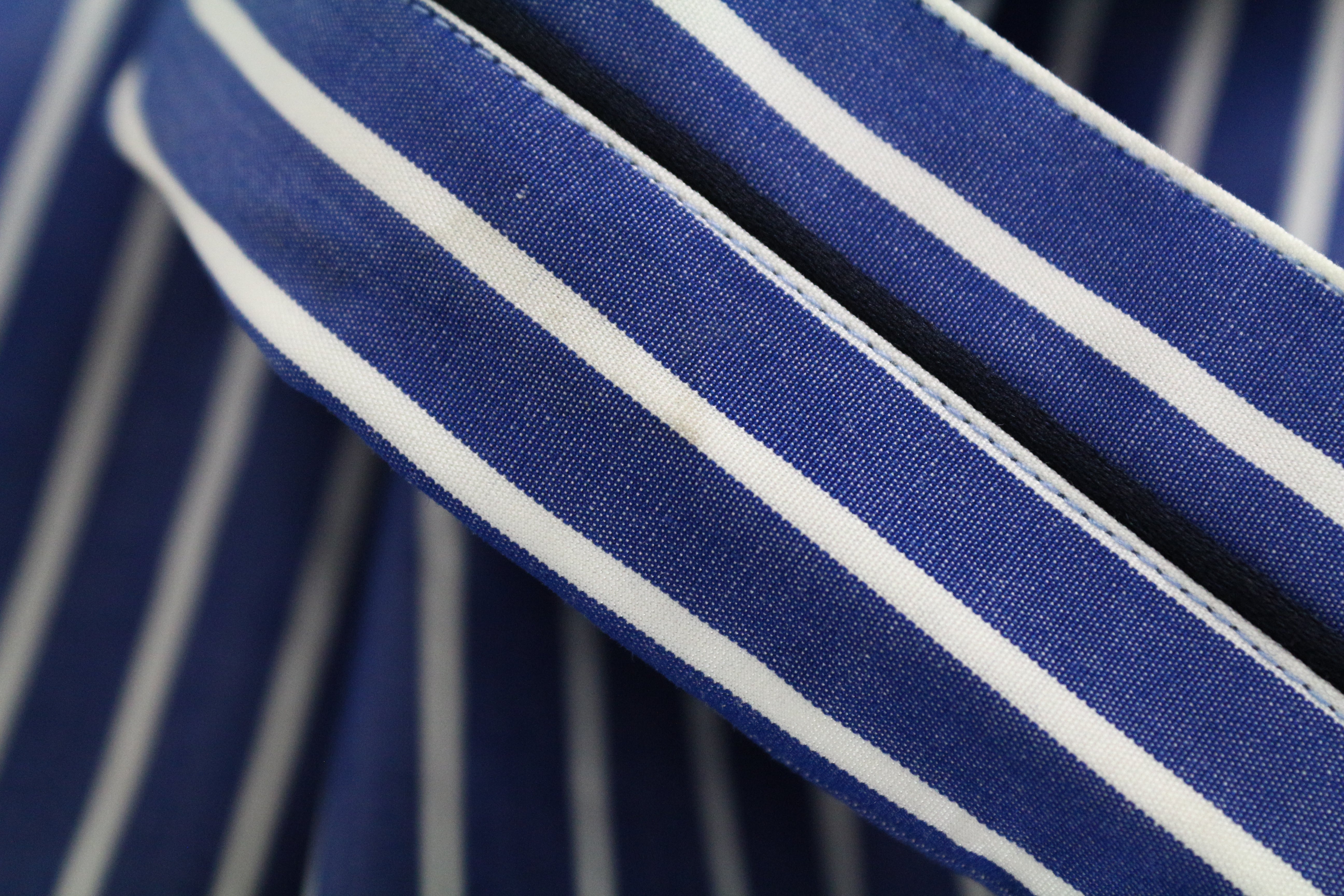 RICHMOND Blue 48 Shirt Men's Striped Cotton Pocket Short Sleeve Logo