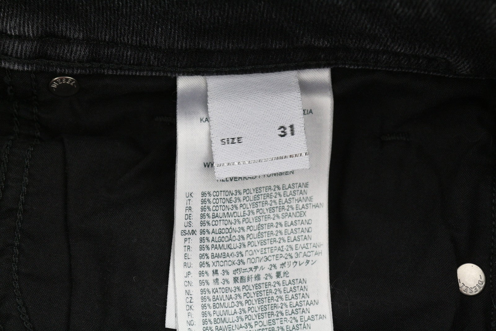 DIESEL 1979 Sleenker 0EIAG vyriški džinsai W31/L30 aptempti, žemo juosmens, skalbti džinsai 