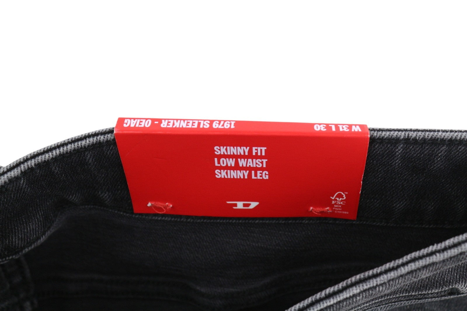 DIESEL 1979 Sleenker 0EIAG vyriški džinsai W31/L30 aptempti, žemo juosmens, skalbti džinsai 