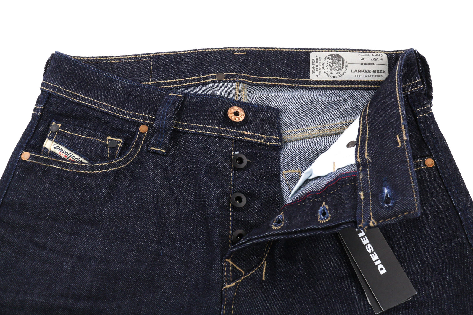 DIESEL Larkee-Beex 084HN Men Jeans W27/L32 Regular Tapered Stretch Dark Blue