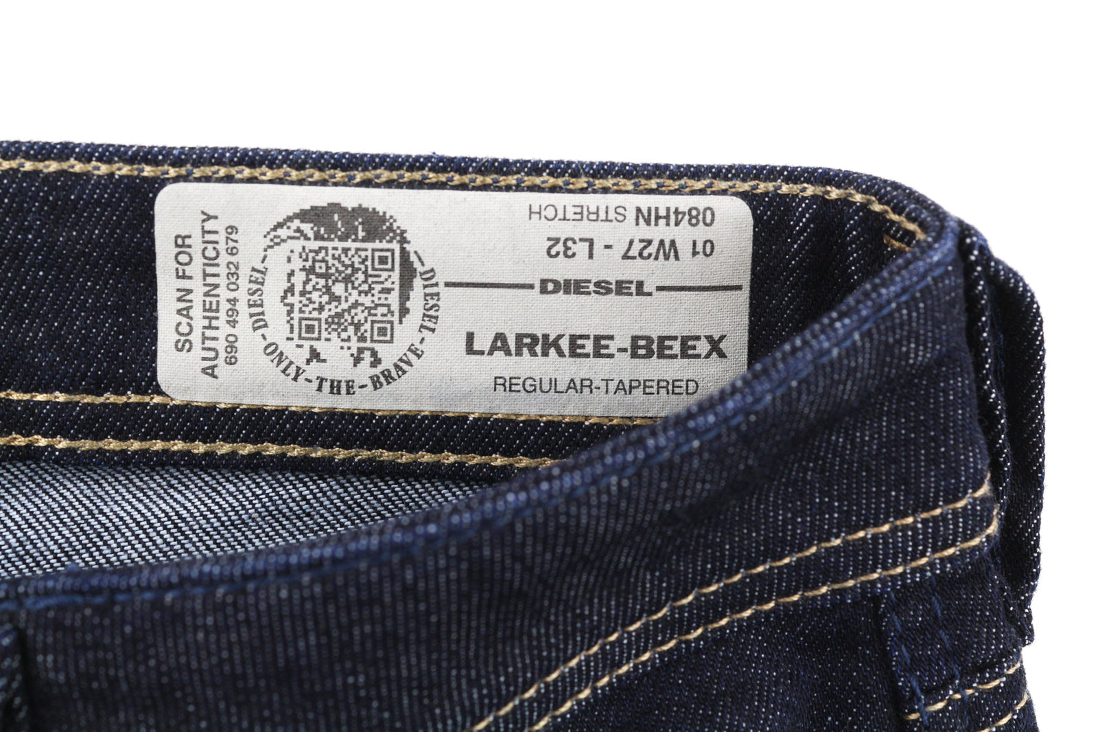DIESEL Larkee-Beex 084HN Men Jeans W27/L32 Regular Tapered Stretch Dark Blue