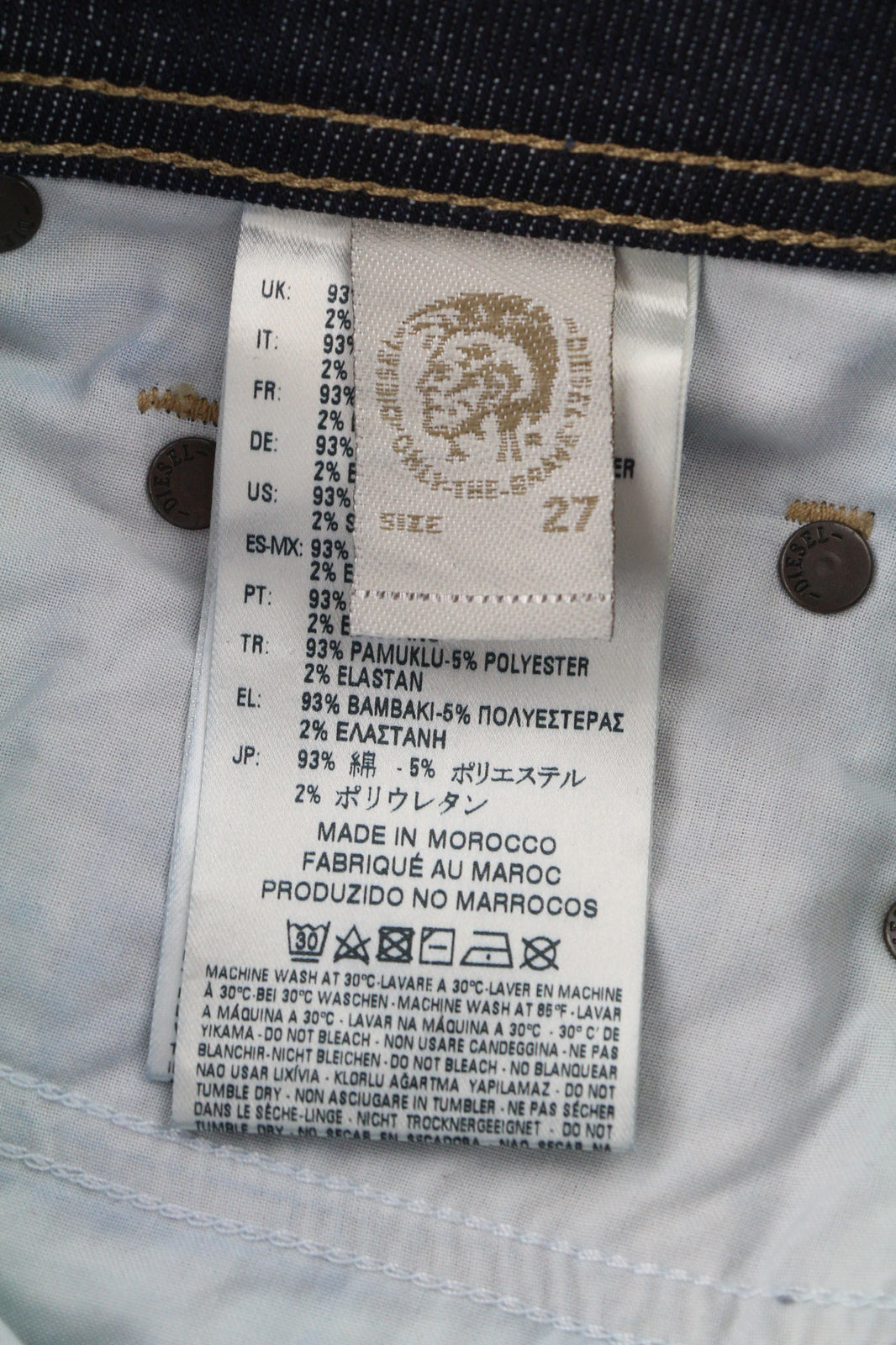 DIESEL Larkee-Beex 084HN Men Jeans W27/L32 Regular Tapered Stretch Dark Blue