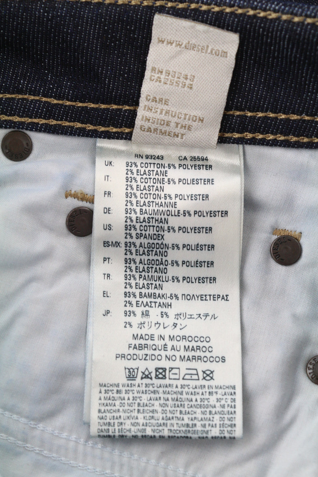 DIESEL Larkee-Beex 084HN Men Jeans W27/L32 Regular Tapered Stretch Dark Blue