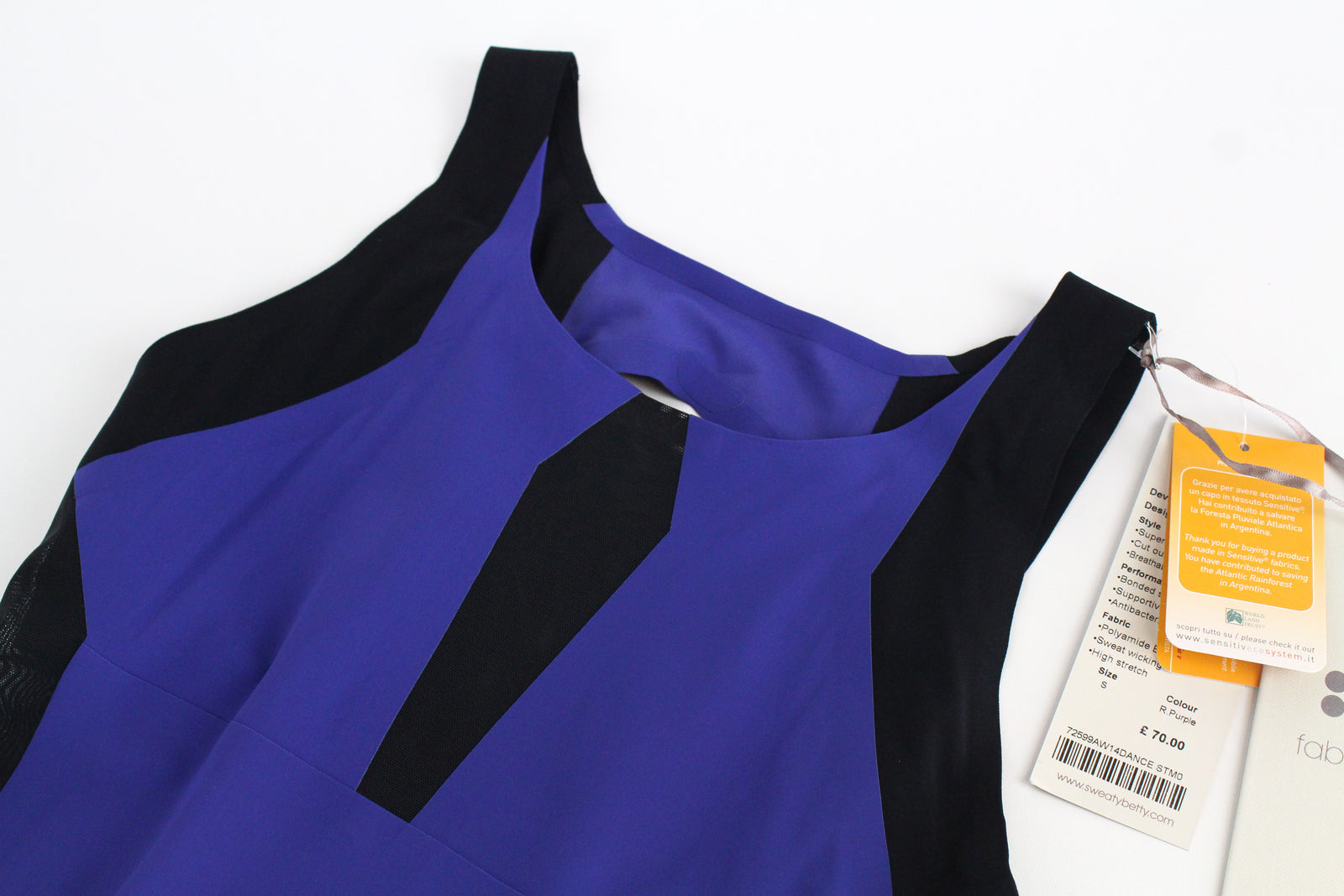 SWEATY BETTY Devant Dance Jumpsuit S Women Mesh Cut-Out Back Leotard Breathable