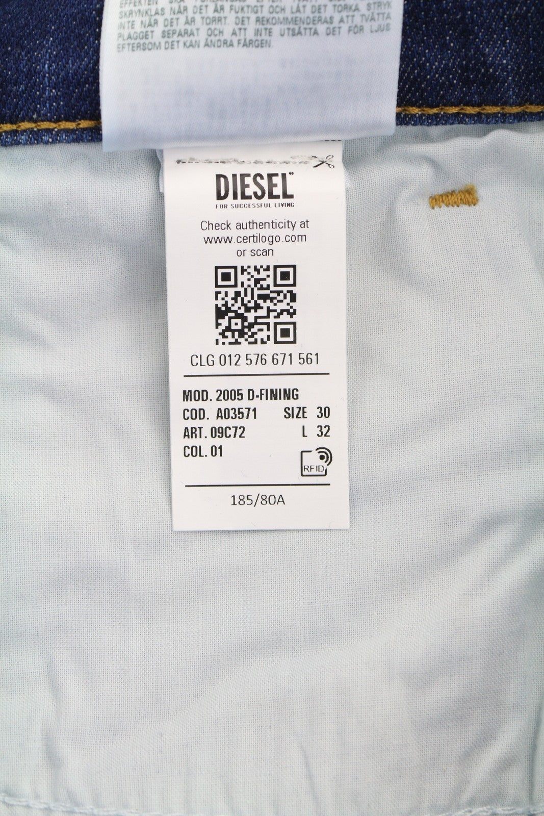 DIESEL 2005 D-Fining 09C72 vyriški džinsai W30/L32 Įprasti siaurėjantys vidutinio juosmens dydžiai RMK 225 € 