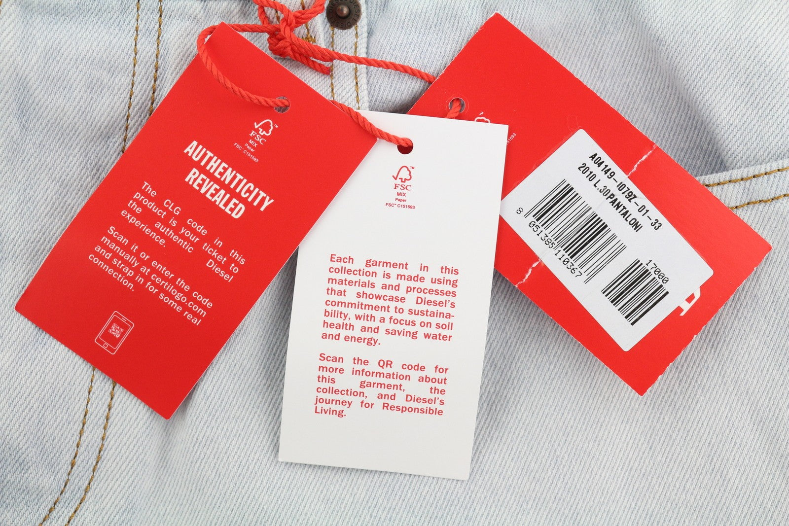 DIESEL 2010 0079Z Men Jeans W33/L30 Loose Fit Straight Leg Mid Waist RRP€250