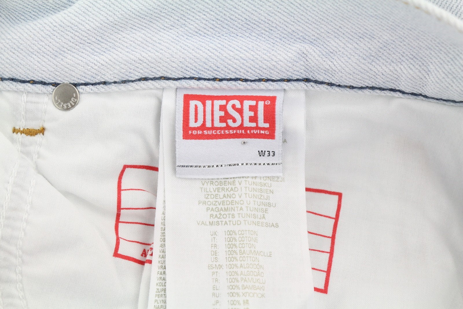 DIESEL 2010 0079Z Men Jeans W33/L30 Loose Fit Straight Leg Mid Waist RRP€250