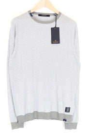 SCOTCH & SODA Ams Couture White Pullover Sweatshirt M Men's Stripe Long