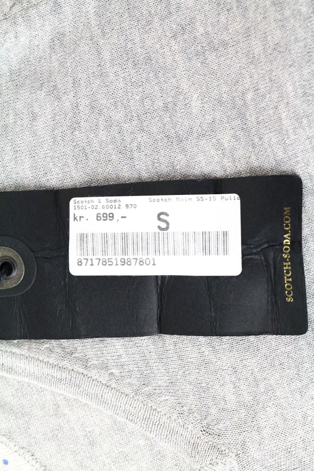 SCOTCH & SODA Ams Couture Grey V-Neck Sweatshirt S Cotton Long Sleeve Men's