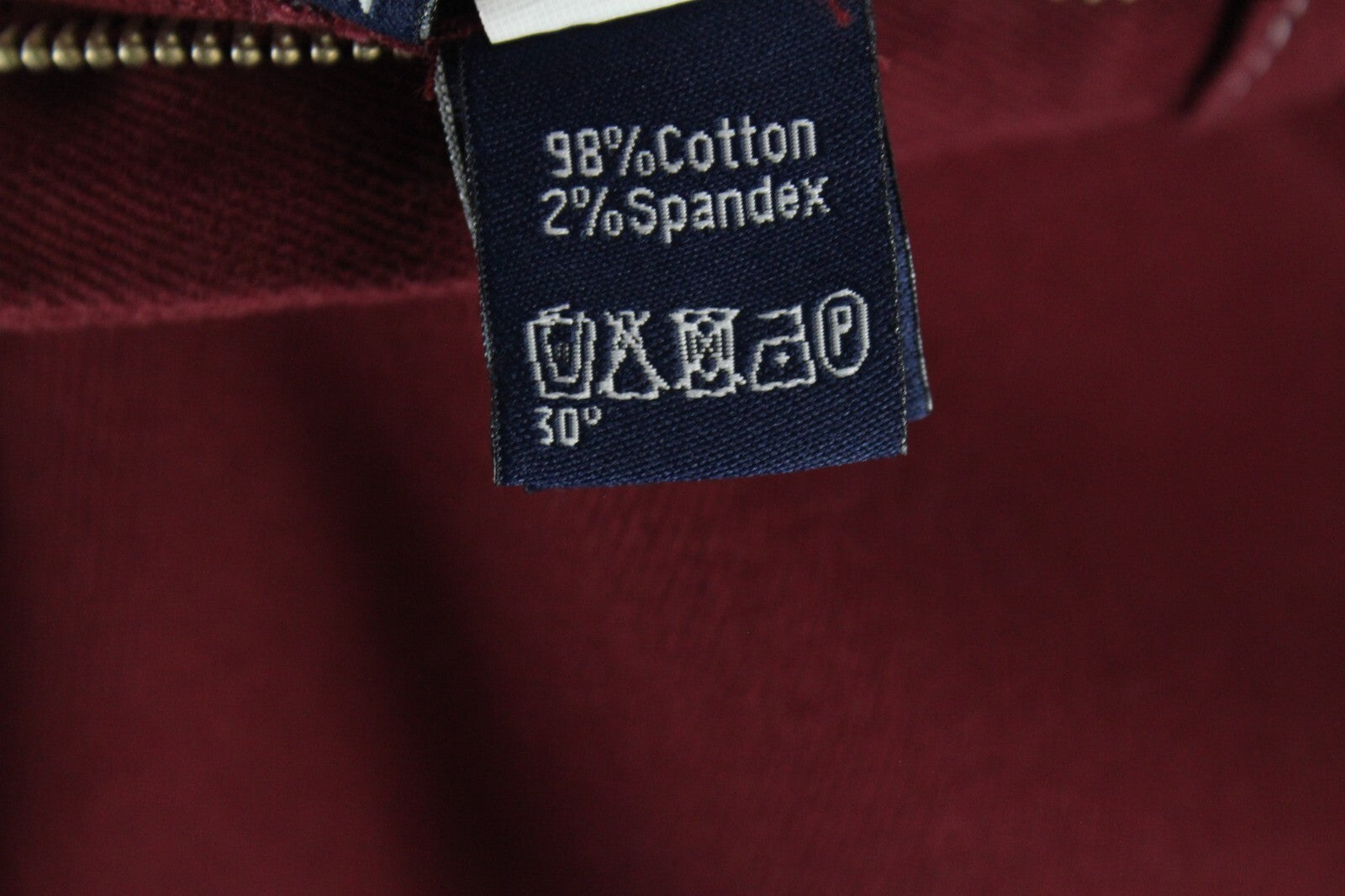 HARMONT & BLAINE Men Trousers 46 Straight Narrow Fit Burgundy Stretch Twill Red