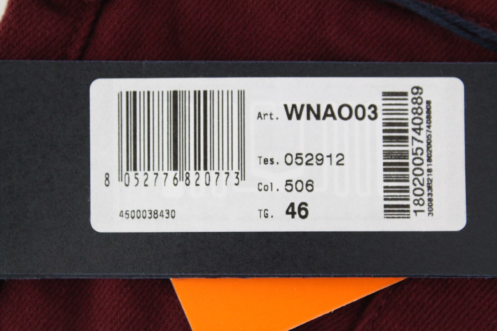 HARMONT & BLAINE Men Trousers 46 Straight Narrow Fit Burgundy Stretch Twill Red