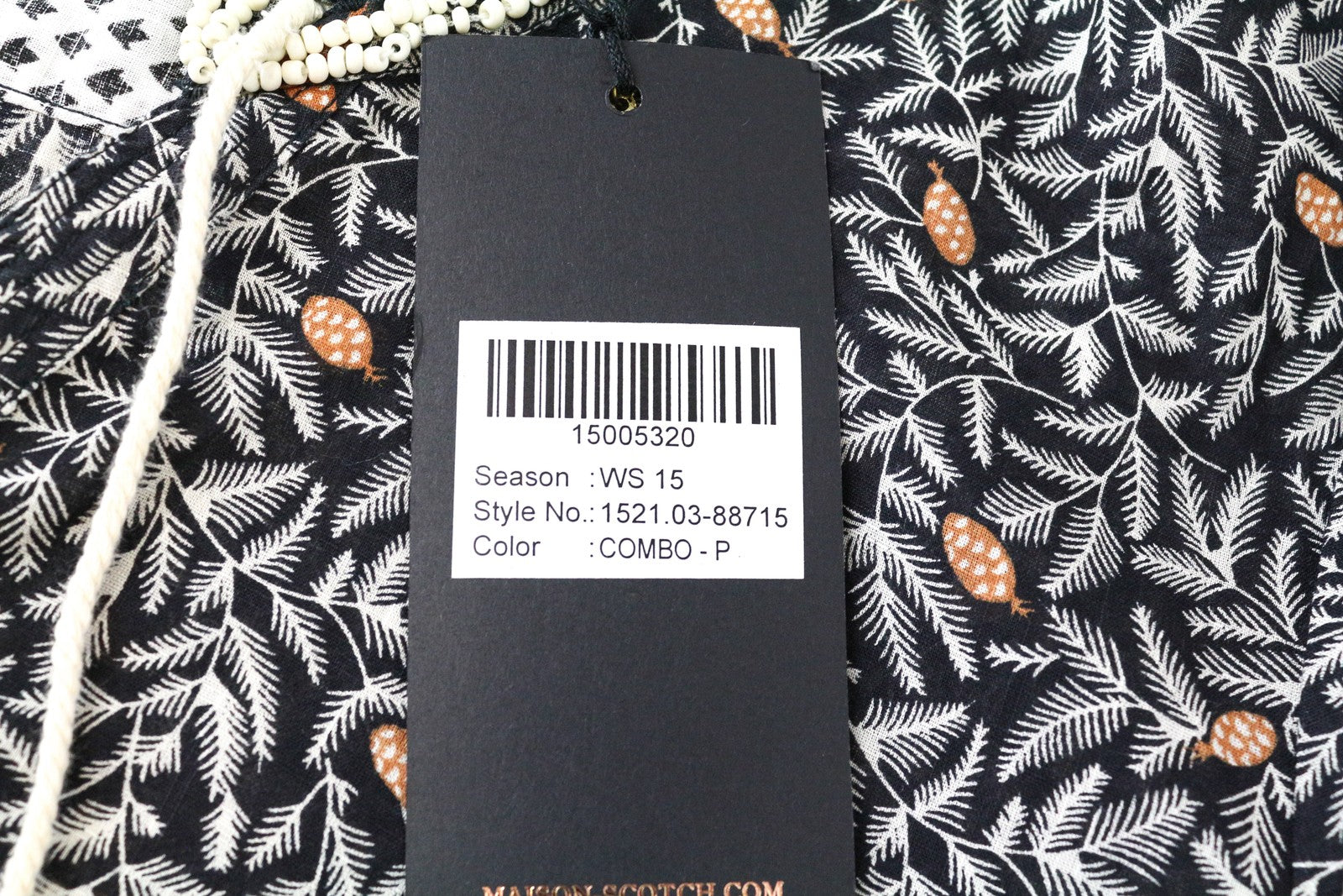 MAISON SCOTCH ~M Dress Black Lightweight Women's 3/4 Sleeve Belted Pattern