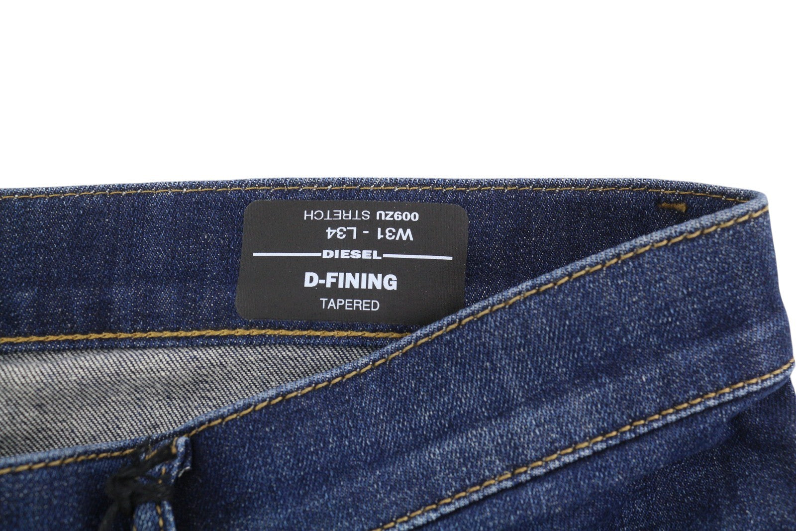 DIESEL D-Fining 009ZU Men Jeans W31/L34 Tapered Fit Stretch Buttoned Washed Blue