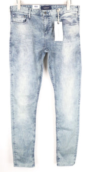 SCOTCH &amp; SODA Skim W33/L34 skalbto džinso aptempti mėlyni tamprūs vyriški džinsai 