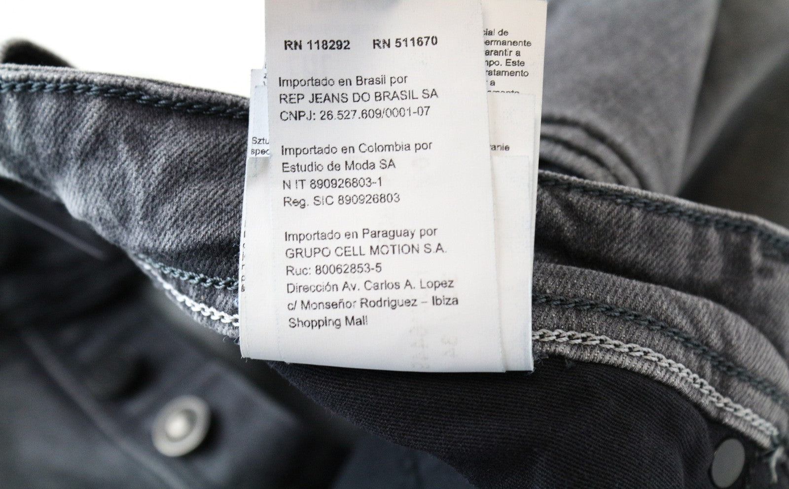 REPLAY Grover W30/L34 Straight Selvedge Grey Stretchy Cotton Washed Men Jeans