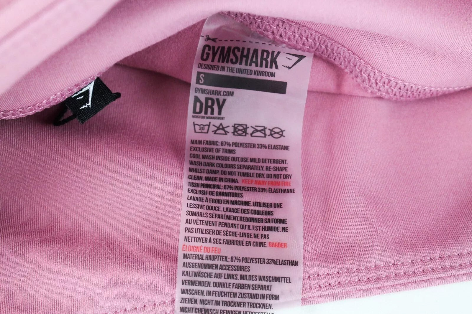 GYM SHARK Womens Leggings S Pink Stretchy Moisture-Wicking Sportswear