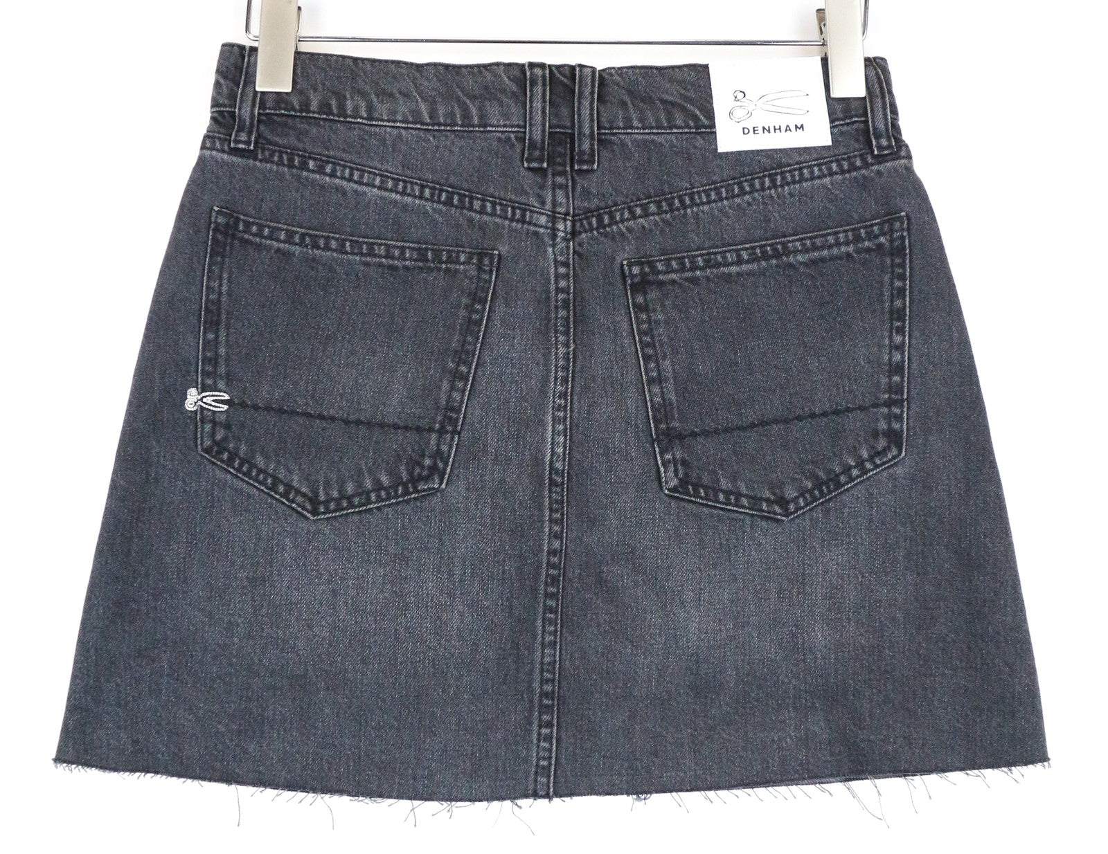 DENHAM Pearl Mini Women's Skirt W25 Washed Black Cotton Denim with Pockets