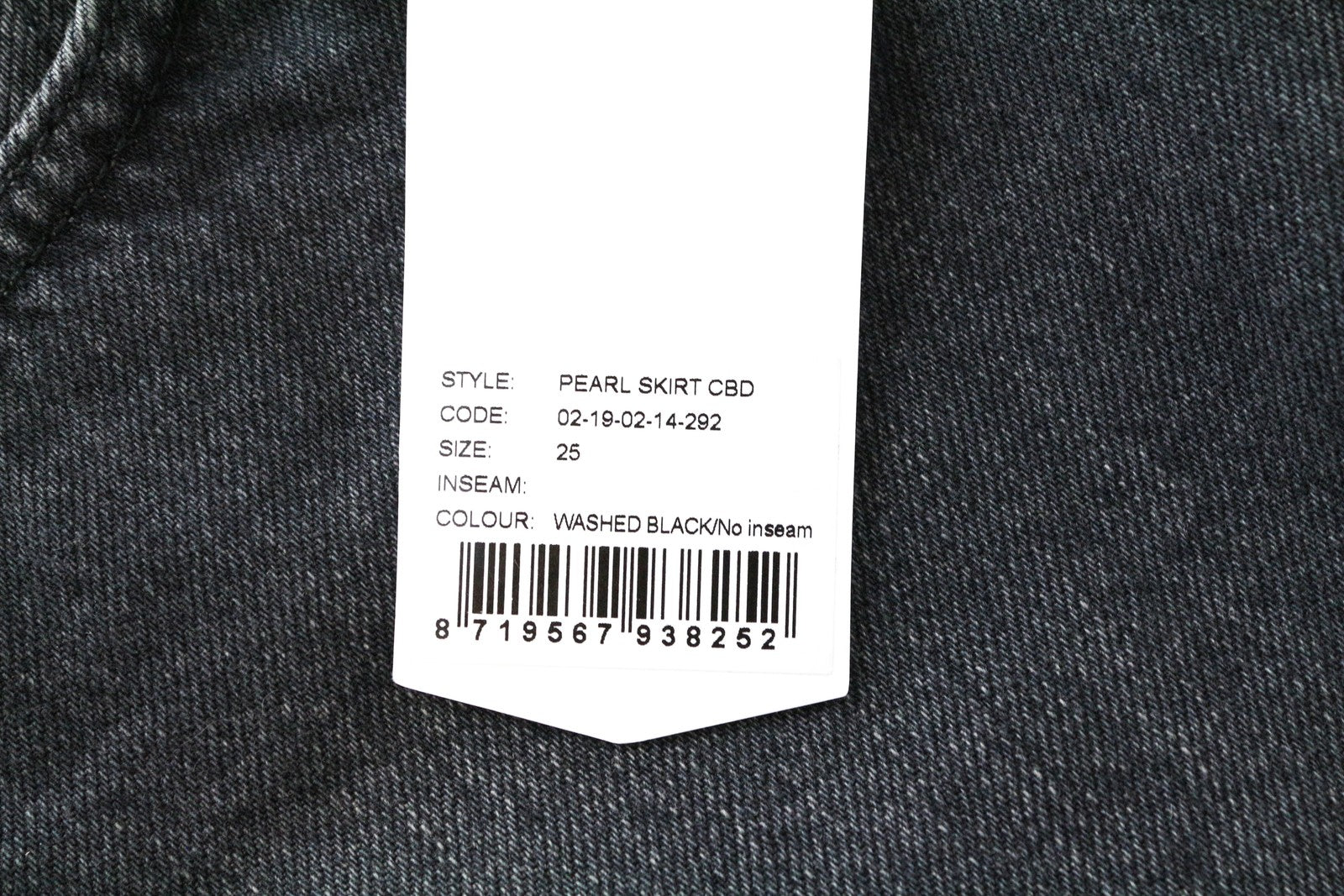 DENHAM Pearl Mini Women's Skirt W25 Washed Black Cotton Denim with Pockets