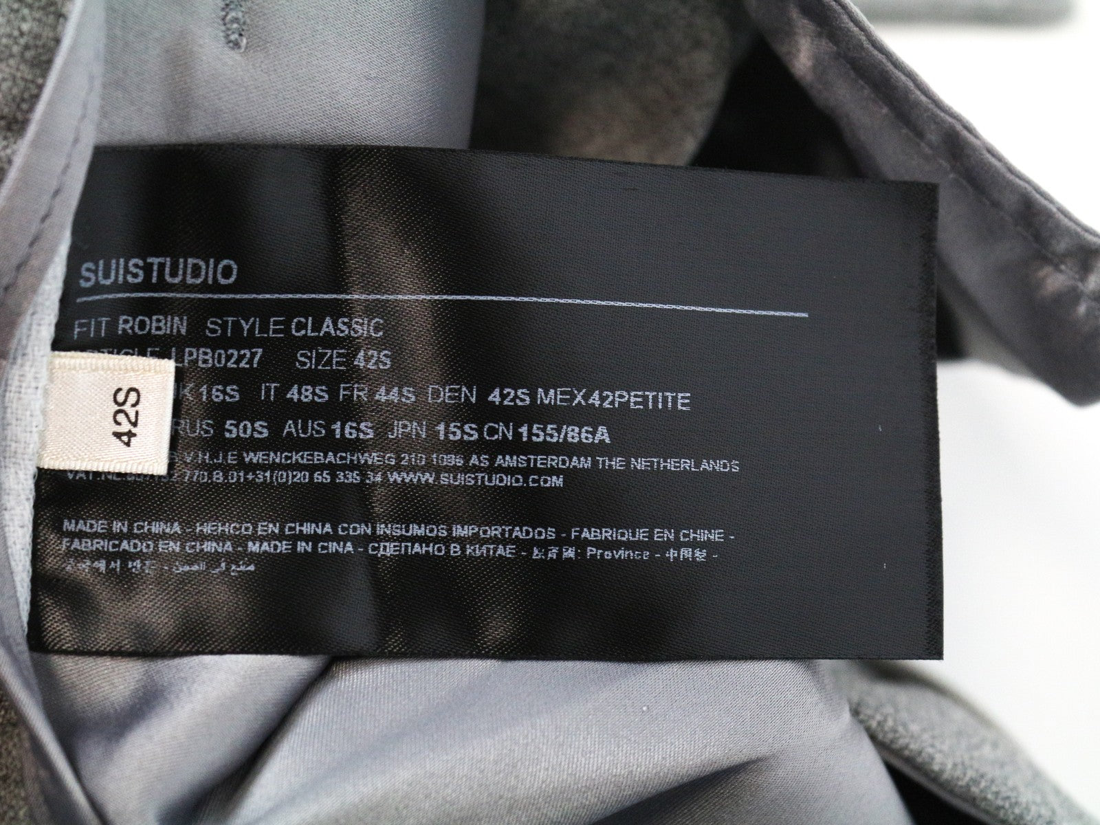 SUISTUDIO Women's Robin Trousers UK16S Grey Wool Pleated Dress Office Pants