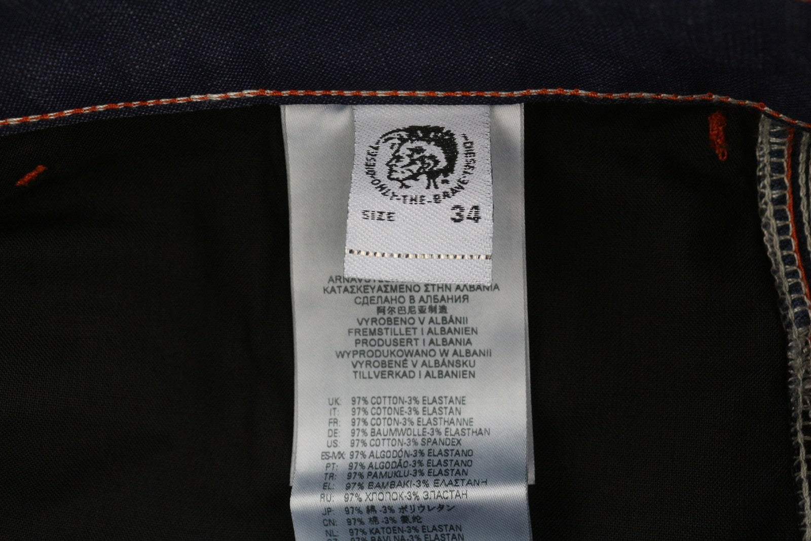 DIESEL D-Franky Carp Jogg 0EEAW Men Jeans W34 Straight Fit Stretch Zip RRP€200