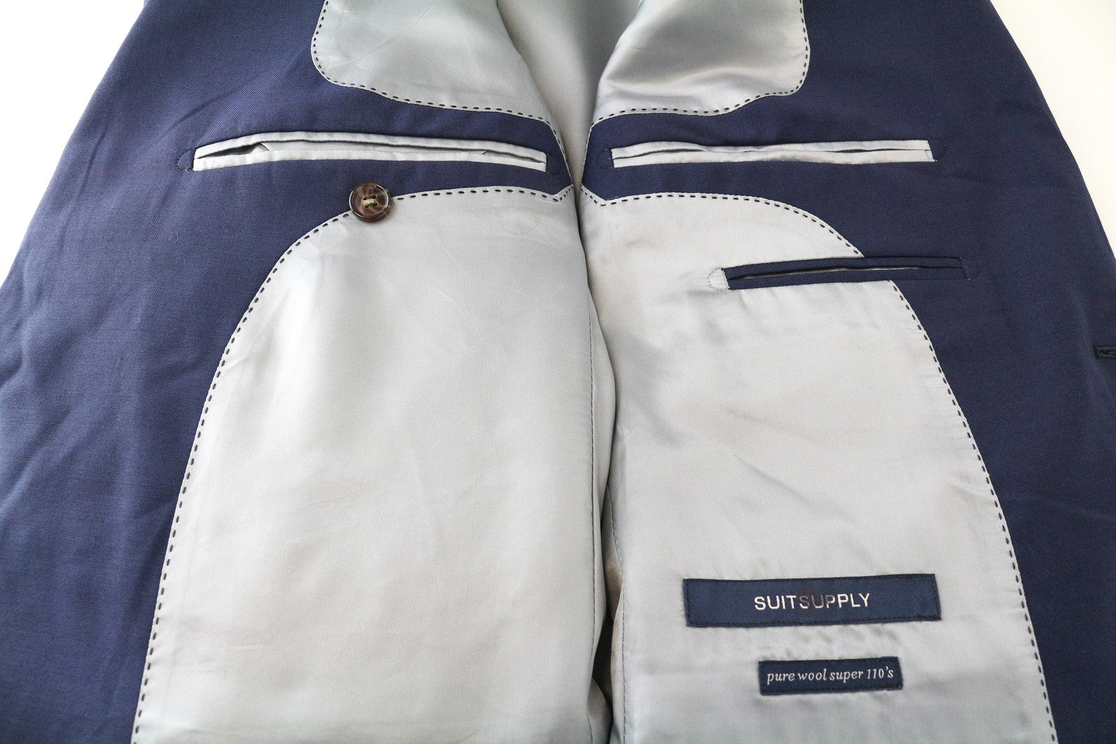 SUITSUPPLY Napoli Men Blazer UK38R Blue Super  Wool Dress Dress